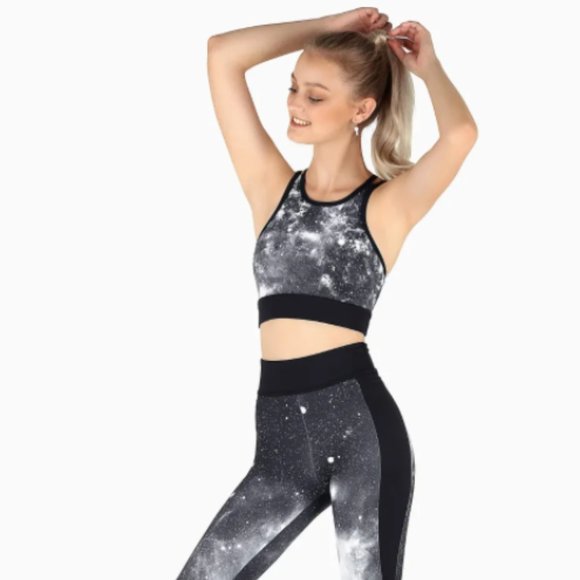 Blackmilk Tops - Blackmilk Galaxy Mono Striker Crop Top Sports Bra